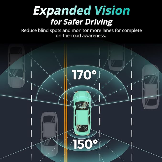 BOTSLAB 4K Dash Cam Front and Rear, STARVIS 2 Sensor, Voice Control, 64GB Card Included, 5GHz WiFi Dashcam Front and Rear Cam