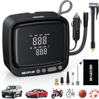 Tire Inflator Portable Air Compressor, NEXPOW 150PSI 12V DC Air Pump with Dual Digital Pressure Gauge & Auto Shut-Off, Air Compressor Portable with LED Light for Car, Motorcycle, Bicycle, Ball, Gray