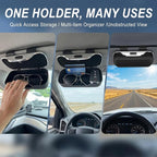 Sun Visor Sunglass Holder for Car, Protective Clip-on Sun Glasses Case for Car, Universal Sunglass Organizer for SUV, Sedan & Truck (Black)