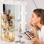 shuang qing Rotating Makeup Organizer for Vanity, High-Capacity Skincare Clear Make Up Storage Perfume Organizers Cosmetic Dr