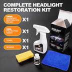 Headlight Restoration Kit Cleaner Restorer: Car Headlamps Oxidized & Yellowed Lens Repair with Protective Coating - Clear Bright Headlights for Trucks Motorcycles