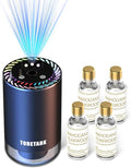 Smart Car Air Freshener with Star Light & 200ml Diffusers Oil Refills, Auto On/Off Aroma Diffuser, 3 Adjustable Mist Modes Re