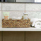 Water Hyacinth Basket for Toilet Paper, Wicker Baskets for Storage Bathroom Counter, Storage Basket With 3 Compartments, Rest