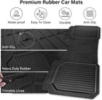 CAR PASS Heavy Duty Rubber Rear Car Mat, Deep Dish Car Floor Mats All Weather, Universal Trim to Fit for SUV Trucks Sedans, Odorless Waterproof Anti-Slip, Easy to Clean Car Mats (Black Rear)