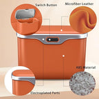 Car Trash Can with Lid, Leakproof Auto Garbage Bin, Waterproof Car Trash Bag Holder with PU Leather Top for Back of Seat/Door, Fit for SUVs, Sedans, Trucks Orange