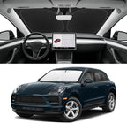 Custom Fit Windshield Sun Shade for Porsche Macan 2014-2026, Blocks UV & Heat, Front Window Sunshade Accessories, Easy Fold & Store Keep Your Car Cooler