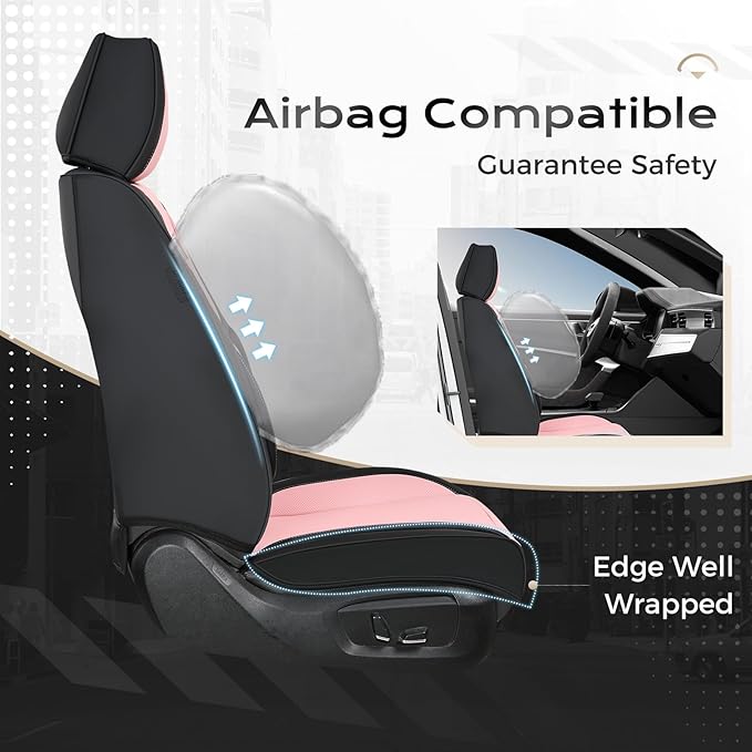 Coverado Seat Covers, Car Seat Covers Front Seats, Car Seat Cover, Car Seat Protector Waterproof, Car Seat Cushion Nappa Leat