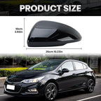 Left Driver Side Mirror Cover Caps Compatible with Chevrolet Chevy Cruze 2017 2018 2019 Replacement Rear view Mirrors Trim (Bright Black)