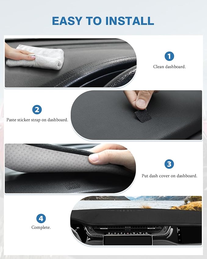 FIILINES Dash Cover for Jeep Grand Cherokee L 2021-2025(Not Fit Jeep Grand Cherokee), Dashboard Mat Cover Sunshade Nonslip Me