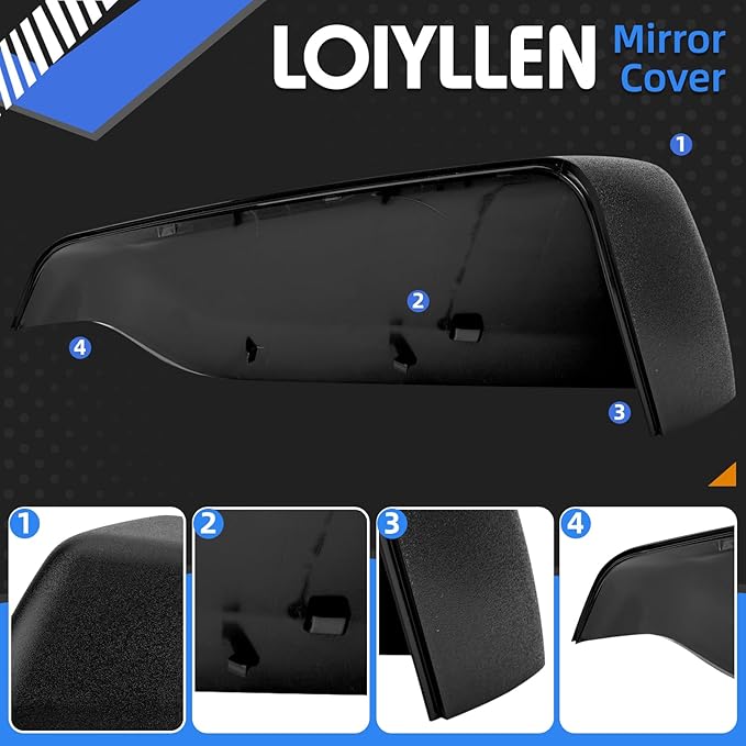 Driver Side Mirror Cover Replacement for Chevrolet Equinox 2018 2019 2020 2021 2022 2023, for GMC Terrain 2018-2023 - Left Side Mirror Covers, Rear View Mirror Cap Accessories Textured