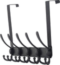 Dseap Over The Door Hook Hanger - Fits 1 3/8" to 1 3/4" Standard Doors | 5 Tri Hooks Heavy Duty Towel/Coat Rack | Door Organi