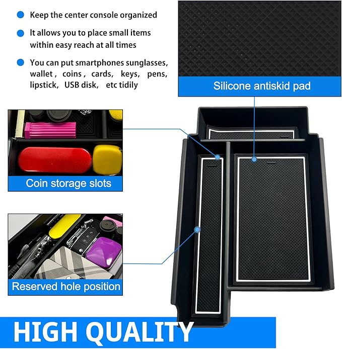 SHAOHAO for 2025 2026 Nissan Pathfinder Center Console Organizer Tray 2022 2023 2024 2025 2026 Pathfinder S/SV/SL/Rock Creek/Platinum Armrest Storage Box Pathfinder 2025 2026 Accessories Organizer