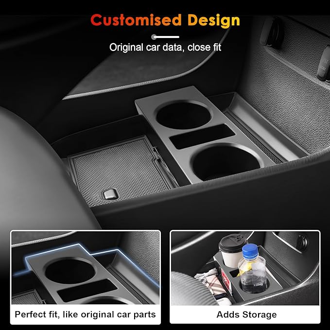 for 2024 Palisade Lower Console Organizer for 2023-2025 Hyundai Palisade SE/SEL/XRT/Limited/Calligraphy Under Console Tray Palisade Accessories (23-25 Palisade ABS Under Organizer w/Cup Holder)