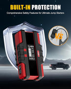 SAFEMATE PJS06 3000A Car Battery Jump Starter, Portable 12v Battery Booster, Jump Box and Charger, with Voltage Detection,
