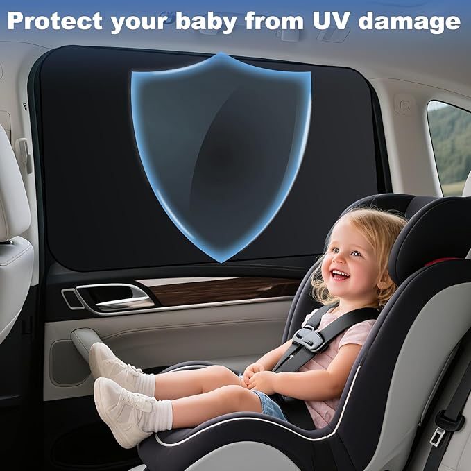 Car Window Covers for Privacy - Universal Side Window Sun Shades for Camping, Baby Naps & Travel - UV & Heat Reduction, Easy Install Magnetic Car Window Shades