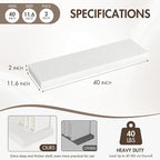 40 Inch Floating Shelves, 12" Deep Floating Shelf Wall Mounted, 40" Wall Shelves, Rustic Deep Bookshelf, Extra Deeper & Thick