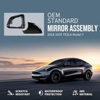 Compatible with Tesla Model Y 2020 2021 2022 2023 2024 Door Mirror Lower Holder Covers & Frame Set, Right Passenger Side (Black Cover + Frame Set, Model Y (Left-Driver Side)