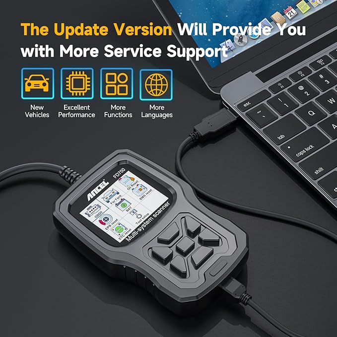 ANCEL FD700 Ford Lincoln Mercury OBD2 Scanner, Full System Automotive Car Code Reader with All Functions, Including Battery