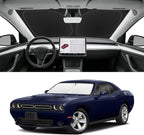 Custom Fit Windshield Sun Shade for Dodge Challenger 2008-2023, Blocks UV & Heat, Front Window Sunshade Accessories, Easy Fold & Store Keep Your Car Cooler