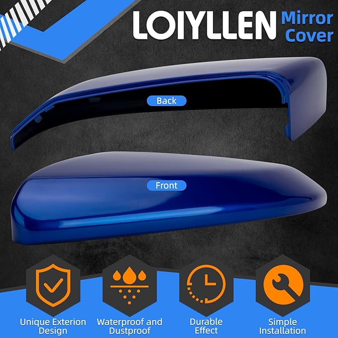 Driver Side Mirror Cover Replacement for Honda Civic 2016-2021, Insight 2019-2021 - Left Side Mirror Covers, Rear View Mirror Cap Dazzling Blue