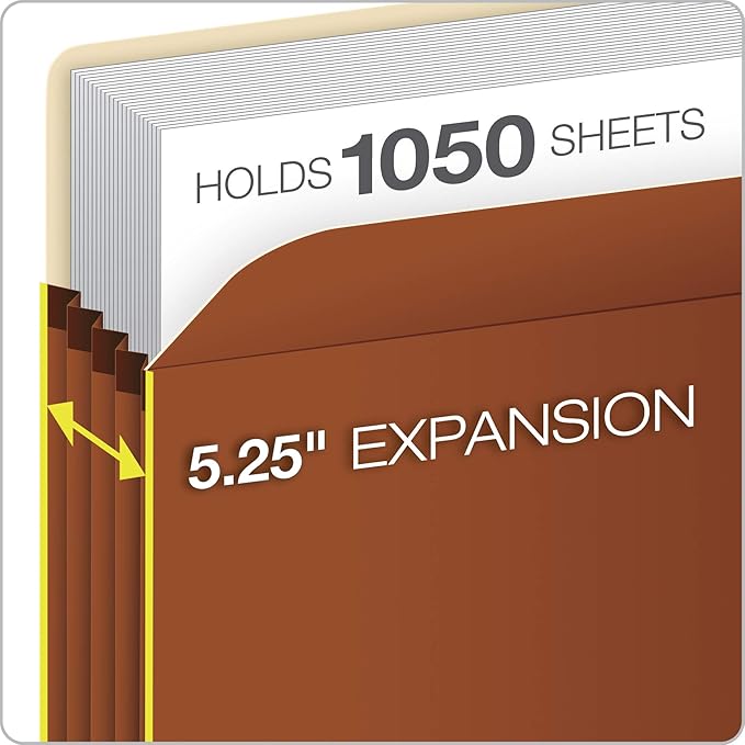 Pendaflex Expanding File Pockets,Letter Size,File Organizer for School,Home or Office,5.25" Expansion,Reinforced with Dupont™