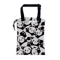 Car Garbage Bag Cute Black Panda Drawstring Car Trash Bag Hanging for Back Seat with Adjustable Buckle Canvas Vehicle Trash Can Easy-to-Install