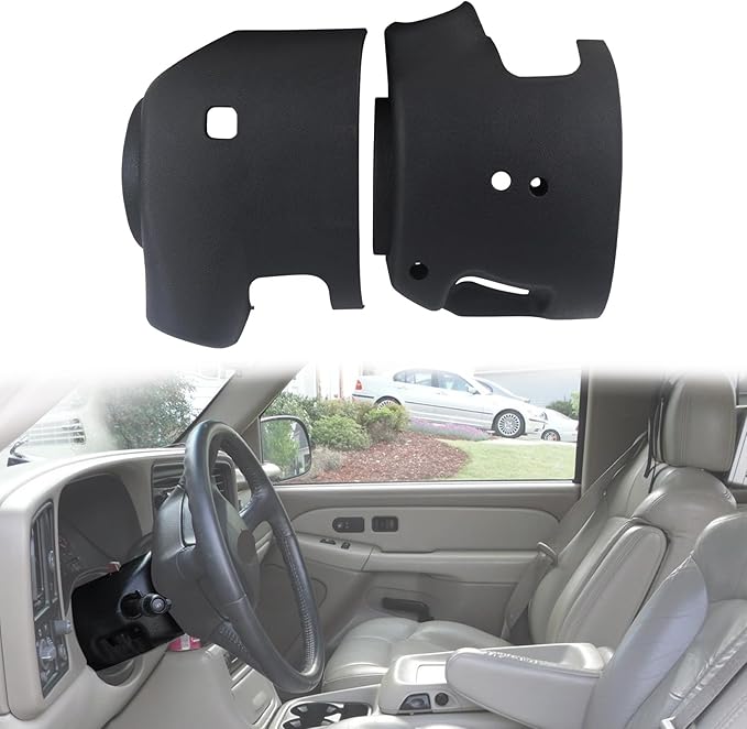 Upper & Lower Steering Column Trim Cover Kit Compatible with 2001-2002 Chevy Tahoe Suburban Silverado GMC Yukon Sierra Replaces 26078127