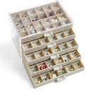 YUFONG Earring Storage Box Organizer, Acrylic Jewelry Storage Box Holder 5 Drawers Transparent Jewelry Display Stand with 120