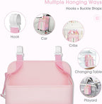 Maliton Hanging Diaper Caddy Nursery Caddy Organizer for Playard, Wall or Crib, Diaper Stacker with Baby Essentials Storage