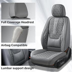 Coverado Front Seat Covers, Car Seat Cover, Leather Seat Covers for Car, Automotive Seat Covers Protector with Lumbar Support
