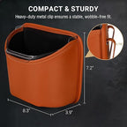 Car Trash Can with Removable Leakproof Liner – Clip On Trash Bin for Seat Back, Door Pocket & Headrest – Sturdy PU Leather Garbage Can Organizer for Luxury Cars, SUV, Truck & Sedan
