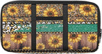 Sunflower Zippered Heavy Duty Sun Visor Organizer with Picture Holder Velcro Strap Storage Pouch with Multi-Pocket and Elastic Bands Easy Installation Universal Fit for Most Cars SUV