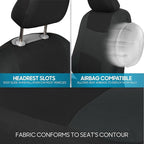 BDK PolyPro Car Seat Covers Full Set in Reverse Charcoal, Front and Rear Split Bench Seat Covers for Cars, Easy to Install Ca