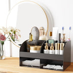 Makeup Organizer with Drawers, Cosmetic Storage for Dresser Vanity and Bathroom Countertop, Beauty Holder for Lipstick Brush,