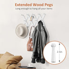 Accordion Wall Hanger, Hat Rack for Wall with 14 Coat Hooks, Expandable Hat Hangers Organizer, Vintage Decorative Coat Rack W