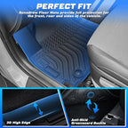 Sunsdrew Floor Mats for 2021-2026 Kia Seltos Accessories, All Weather Floor Liners 1st & 2nd Row Car Mats TPE Rubber Raised Edge