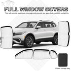 KMF 8pcs Thicken Sun Shades for Volkswagen VW Tiguan 2018-2023 Accessories,Tiguan Sunshade Full Car Window Covers for Windshield Side Rear, UV Block and Privacy Blackout for Camping