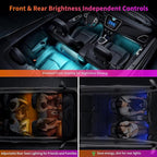 ATOTO Car LED Lights, Smart Interior Lights with App Control, 160 LEDs RGB Inside Car Lights with DIY 21 Music Modes 16 Million Color Switching-Independent Control of Front and Rear, CI-FLT01