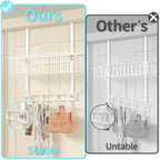 Kaiferty Over The Door Hooks Organizer,Door Hanger Door Storage with Basket,Over The Door Towel Rack Coat Hooks with 12 Hooks