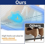 SUFAUY 2 Tier Shoe Rack for Closet, Metal Mesh Shoe Organizer, Stackable Heavy Duty Shoe Shelf, White