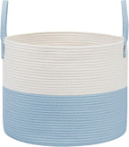 JMvicyroam 65L Extra Large Blanket Basket for Living Room - Woven Cotton Rope Laundry Hamper with Reinforced Handles - Storag