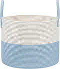 JMvicyroam 115L Extra Large Blanket Basket for Living Room - Woven Cotton Rope Laundry Hamper with Reinforced Handles - Stora