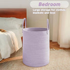 JMvicyroam Large Woven Laundry Basket Hamper,80L Cotton Rope Storage Bin for Blankets,Toys and Clothes,Decorative Tall Nurser