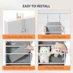 Yecaye 5-Tier Over the Door Organizer Hanging, Toy Stuffed Animal Storage, Behind the Door Storage with 5 Clear View Windows 