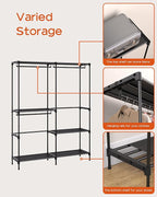 CASAMAYA Clothes Rack, Portable Closet, 54.3 Inch Large Capacity Wardrobe Closet, Clothes Storage Organizer with Shelves and 