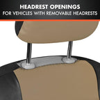 BDk Faux Leather Car Seat Cover Full Set - Front & Rear Split Bench Beige Seat Covers for SUV & Truck Seat Covers, Airbag Com