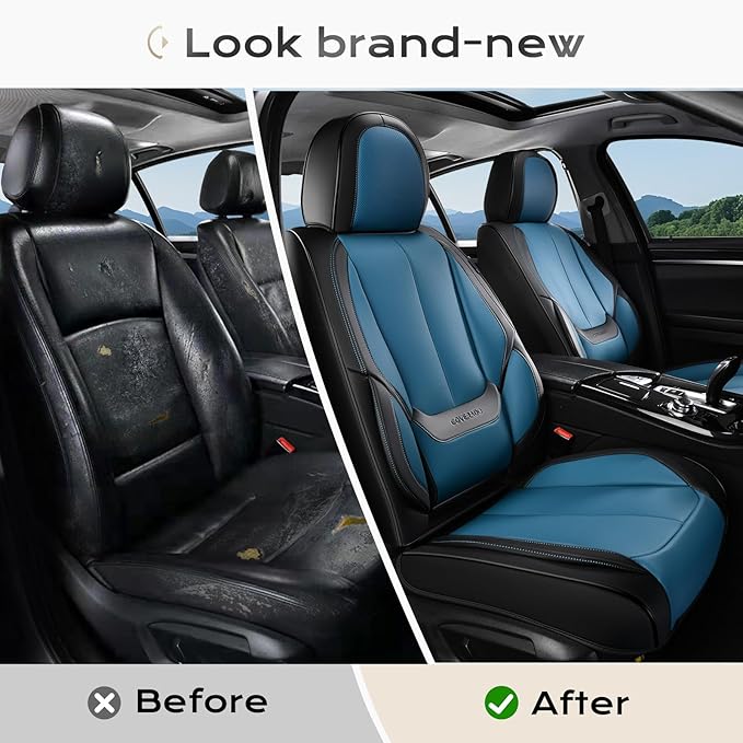 Coverado Seat Covers, Car Seat Covers Front Seats, Car Seat Cover, Car Seat Protector Waterproof, Car Seat Cushion Nappa Leat