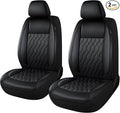 CAROMOP Faux Leather Car Seat Covers 2 Front Set,Luxury and Comfortable Seat Covers for Cars, Airbag Compatible Car Interior 