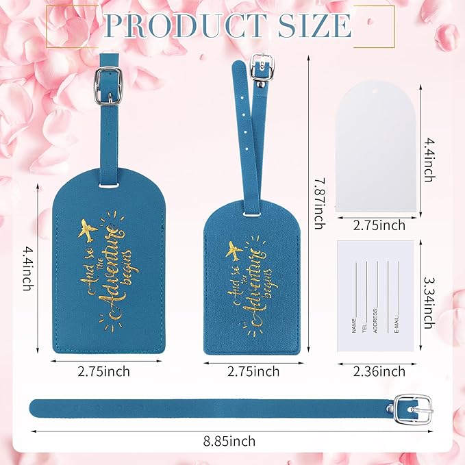 Amylove Bulk Luggage Tags Wedding Favors Adventure Begins Luggage Tags for Guests Travel Tag for Suitcase Bridal Gift 24 Pack