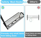 Kaiferty Over The Door Hooks Organizer,Over Door Hanger Towel Rack Mesh Basket with 12 Hooks,Back of Door Storage Organizer f